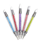Set De 5 Pinceles Dobles Con Punta De Silicona Y Puntero