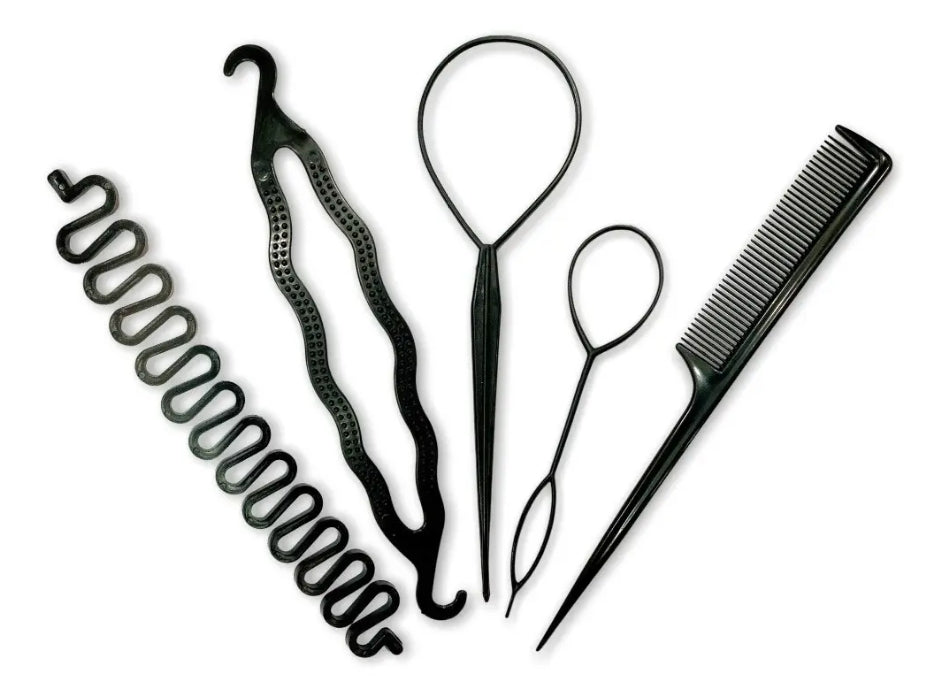 Kit De 5 Herramientas Para Peinados, Aguja Topsy + Twister