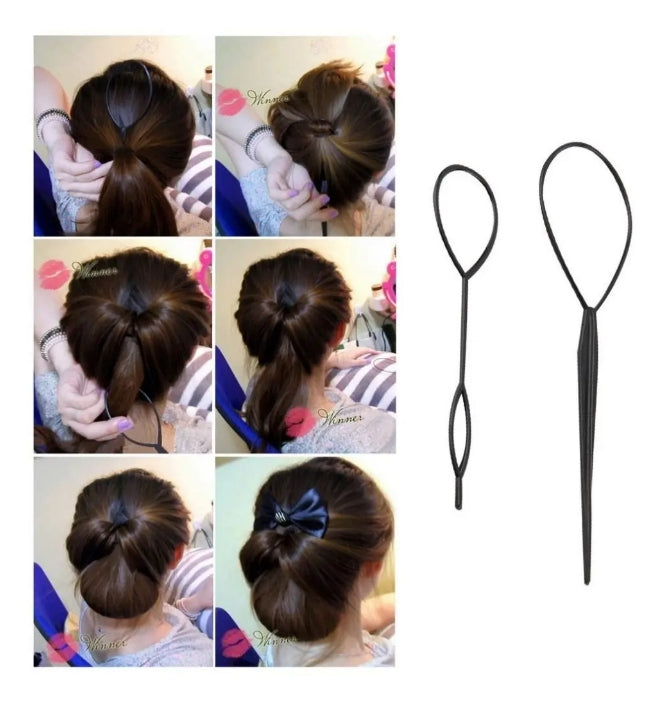 Kit De 5 Herramientas Para Peinados, Aguja Topsy + Twister