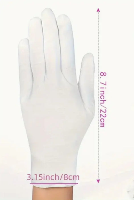 Guantes Blancos Algodon 12 Pares