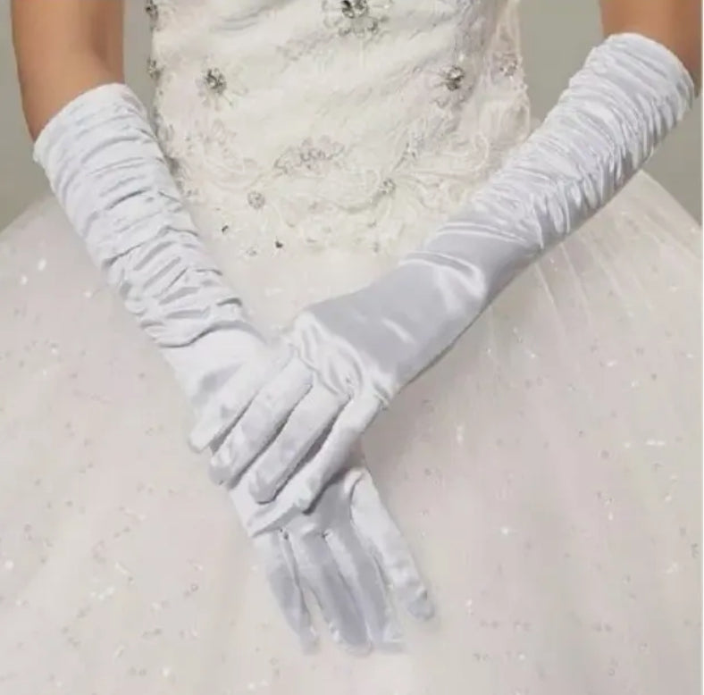 Guantes Largos De Satin Accesorio Disfraz Boda