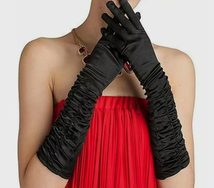 Guantes Largos De Satin Accesorio Disfraz Boda