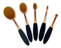 Set De 5 Brochas Ovales Tipo Cepillo Para Maquillaje
