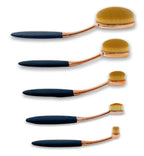 Set De 5 Brochas Ovales Tipo Cepillo Para Maquillaje