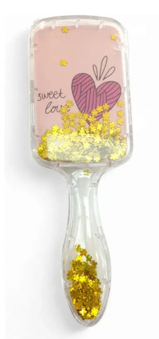 Set De 4 Cepillos Cabello Rectangular Con Glitter