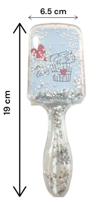 Set De 4 Cepillos Cabello Rectangular Con Glitter