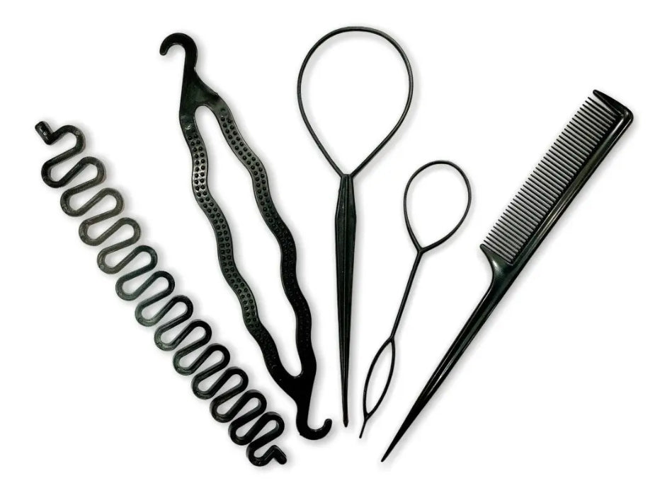 Kit De 5 Herramientas Para Peinados, Aguja Topsy + Twister