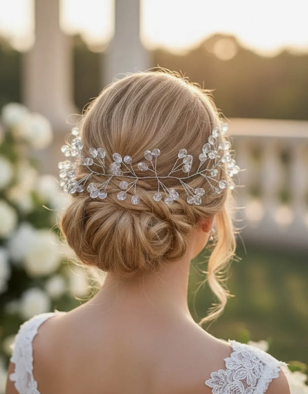 Tocado Moldeable Blanco Para Matrimonio O Fiesta