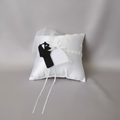 Cojín Para Argollas De Satín Y Encaje Para Bodas, Matrimonio - Novios