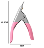 Corta Uñas Postizas, Corta Tips De Acero Kr Rosado