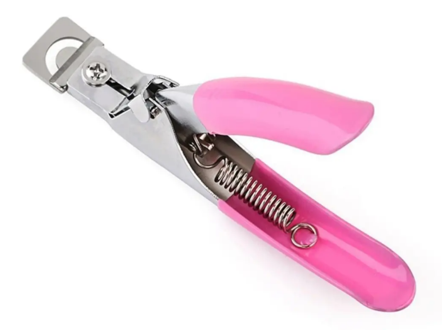 Corta Uñas Postizas, Corta Tips De Acero Kr Rosado