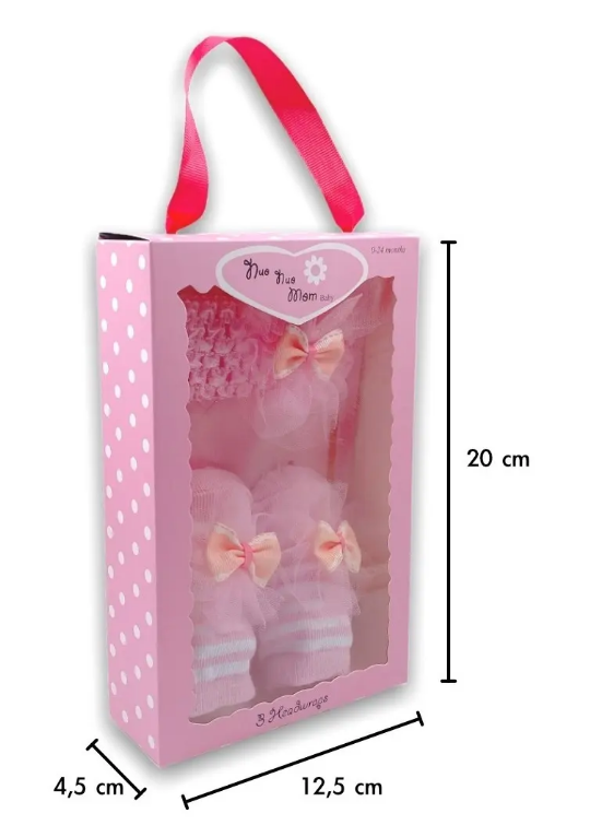 Conjunto De Cintillo Y Calcetines De Bebé Para Regalo - Rosado