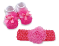 Conjunto De Cintillo Y Calcetines De Bebé Para Regalo - Rosado