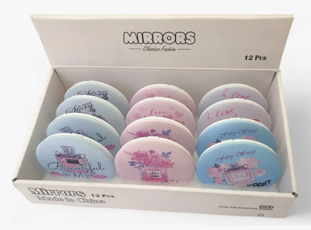 12 Espejo Doble Diseño Para Cartera En Caja - Perfume