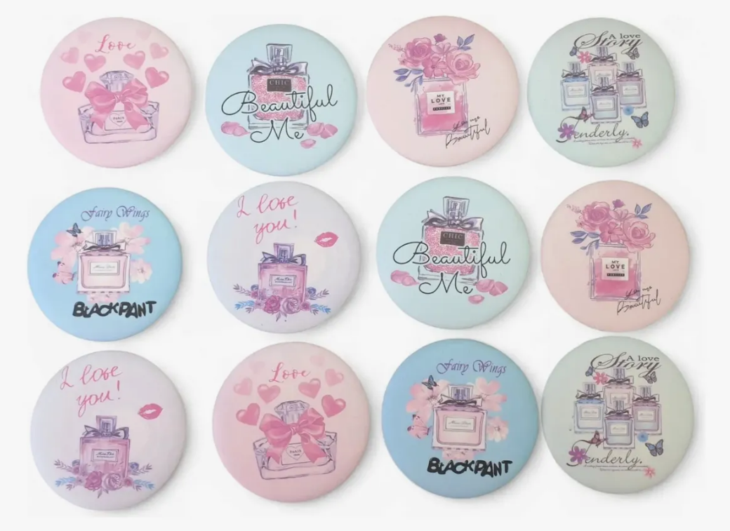 12 Espejo Doble Diseño Para Cartera En Caja - Perfume