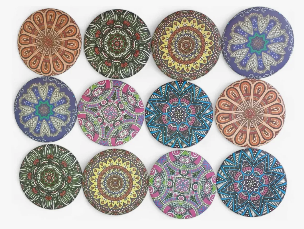 12 Espejo Doble Diseño Para Cartera En Caja - Mandala