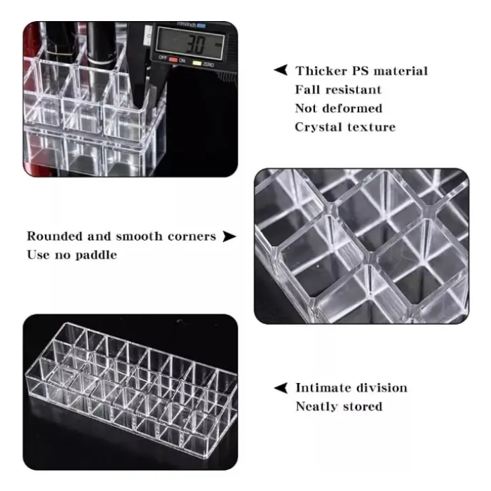 Cosmetiquero Acrilico Caja Maquillaje Organizador 24 Labial