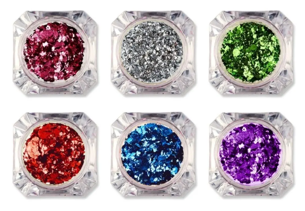 Set Flakes De Colores Para Uñas - Papel Flake - Nail Art