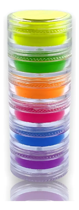 Torre De 6 Pigmentos Fluor Para Maquillaje Y Manicure