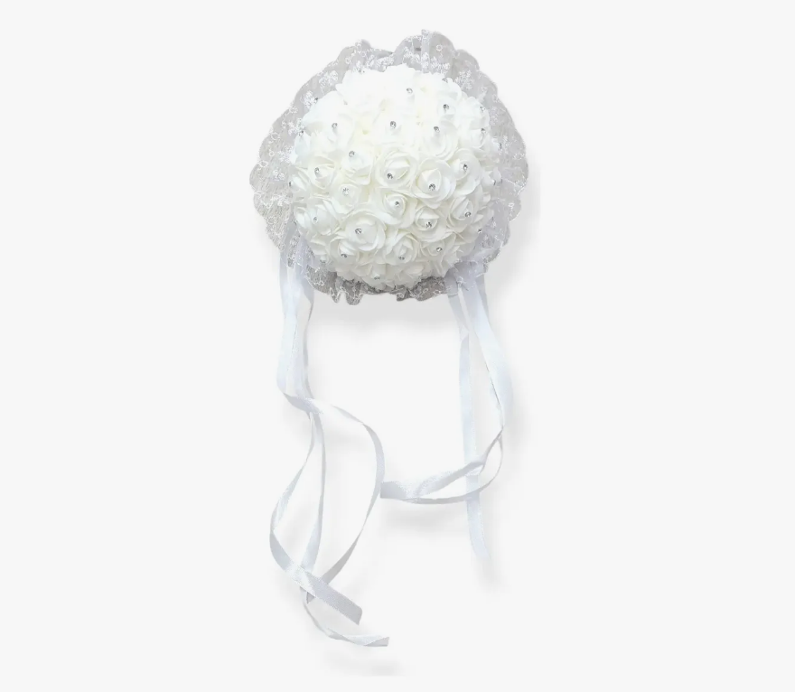 Ramo De Novia Blanco Con Brillos Para Tirar