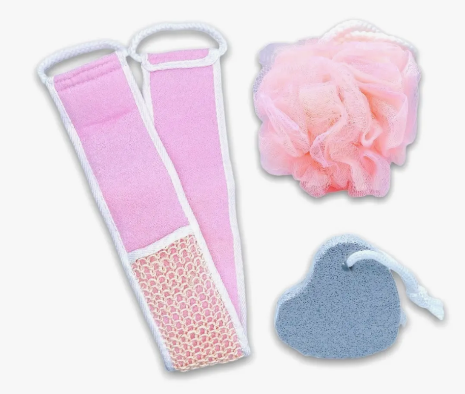 Set Para Ducha: Esponja + Piedra Pome + Esponja Exfoliante