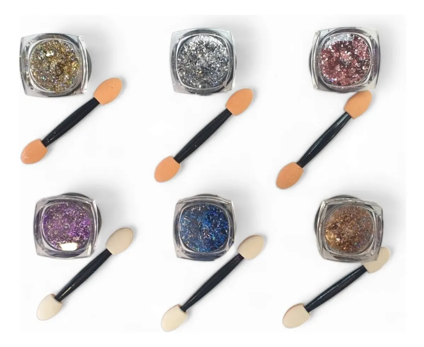 Polvo Efecto Estrella - Pack De 12 Unidades + 12 Aplicadores