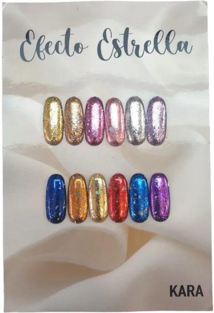 Polvo Efecto Estrella - Pack De 12 Unidades + 12 Aplicadores