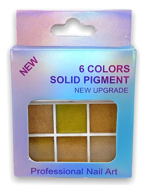Paleta De 6 Colores De Efecto Espejo Sólido Para Uñas