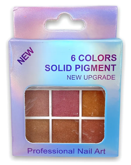 Paleta De 6 Colores De Efecto Espejo Sólido Para Uñas