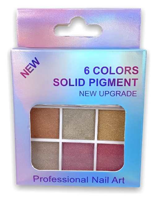 Paleta De 6 Colores De Efecto Espejo Sólido Para Uñas