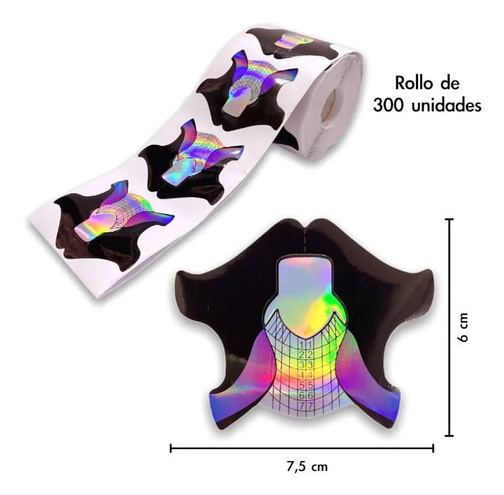 Moldes Autoadhesivos Para Uñas Esculpidas 300 Un