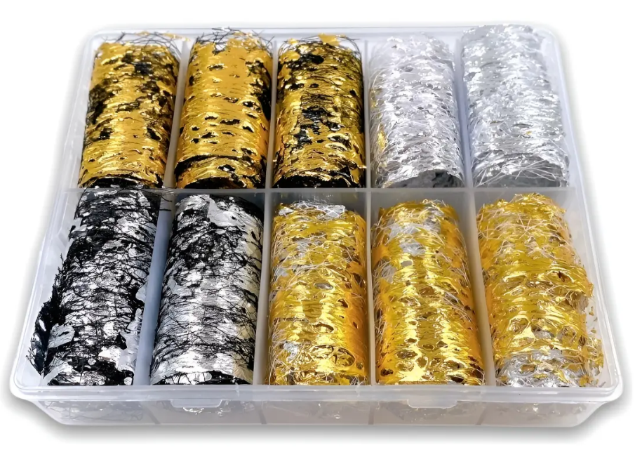 Mallas Oro Y Plata Para Decoración De Uñas Y Encapsular