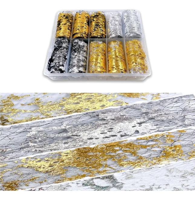 Mallas Oro Y Plata Para Decoración De Uñas Y Encapsular