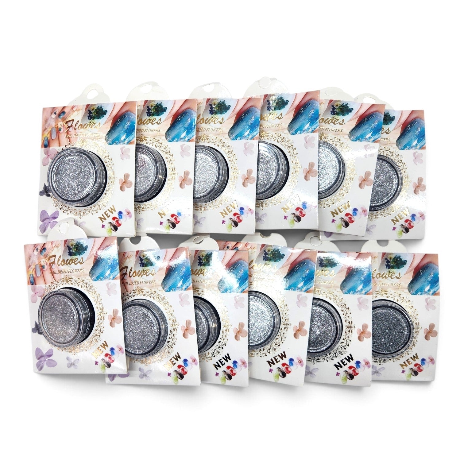 Polvo Efecto Cromado - Pack De 12 Unidades + 12 Aplicadores