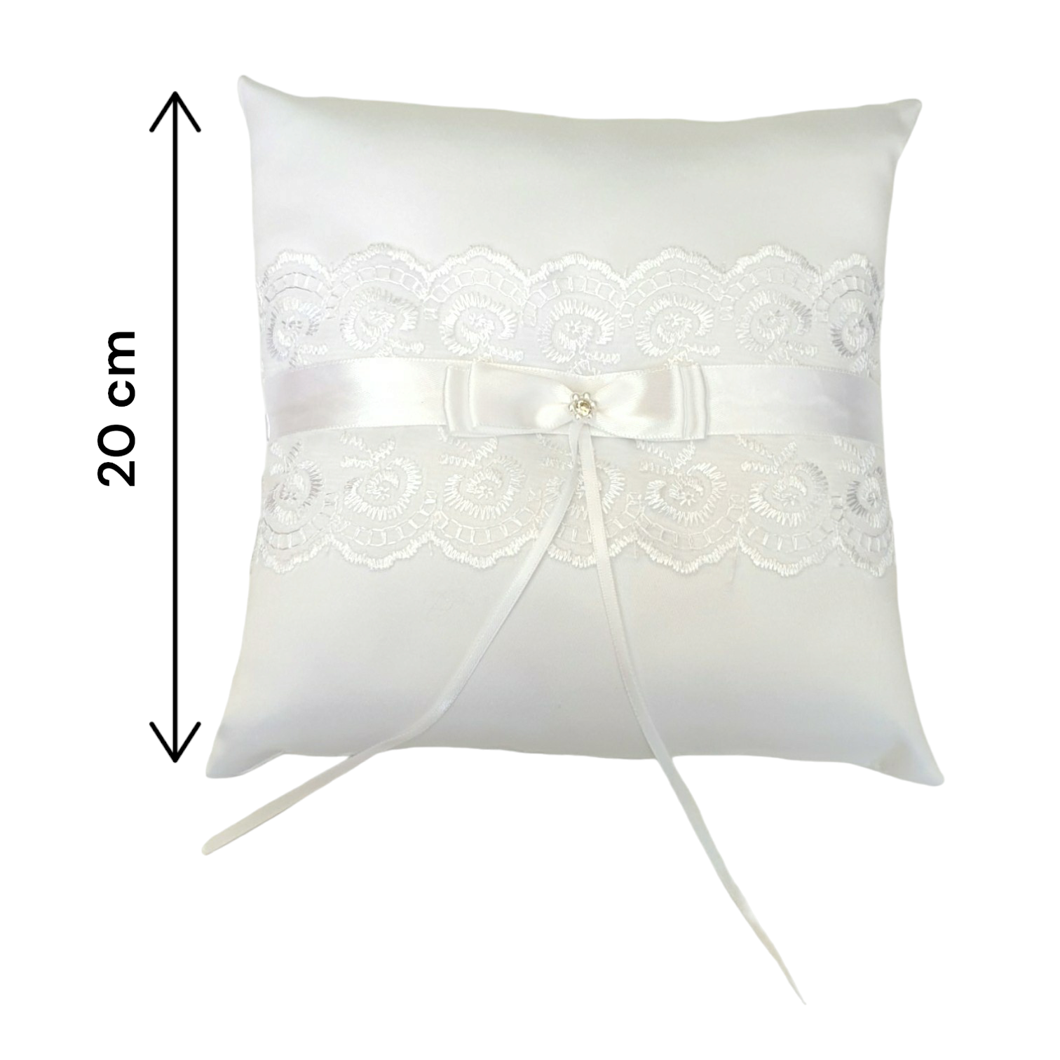 Cojín Para Argollas De Satín Y Encaje Para Bodas, Matrimonio