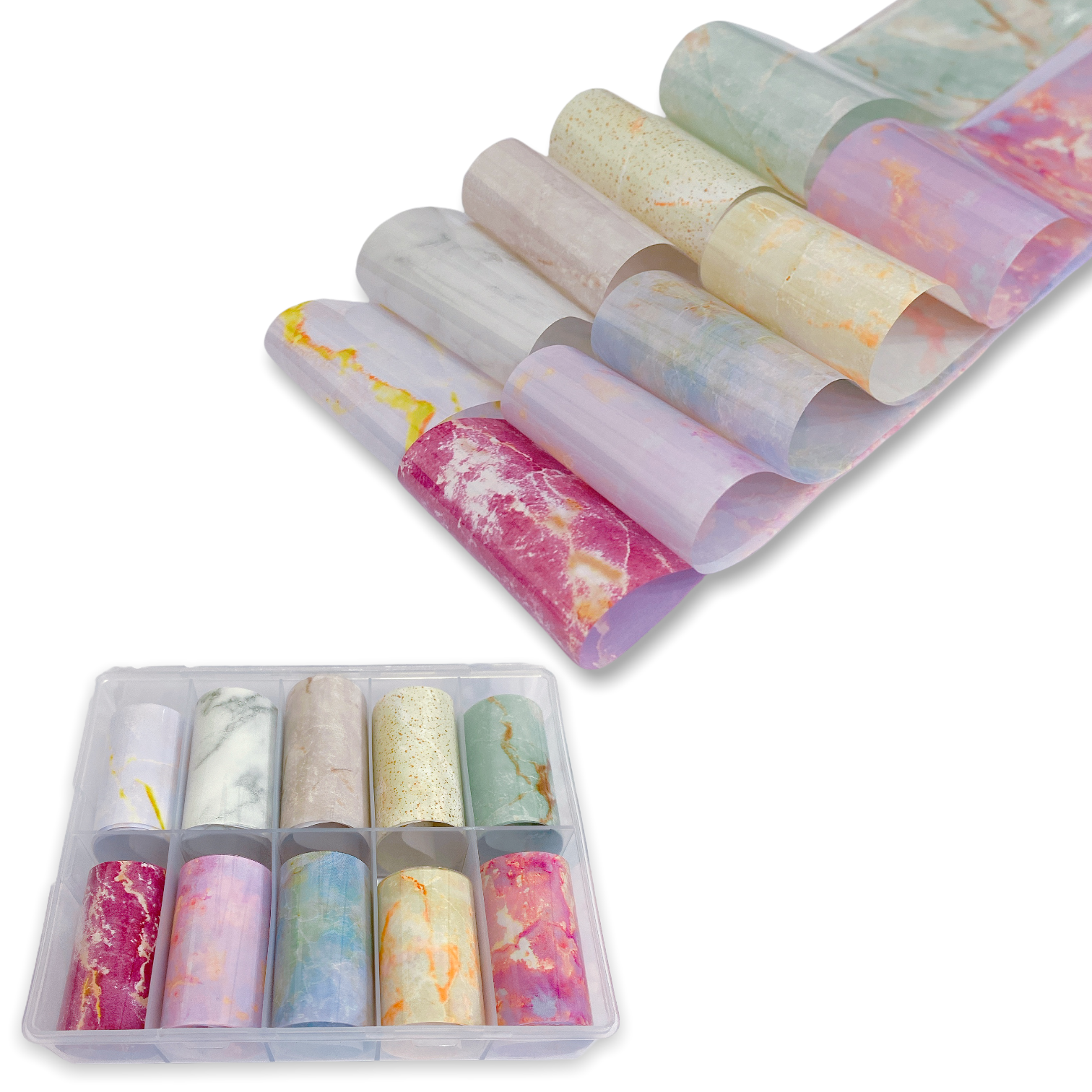 Papel Foil Decorativo Para Uñas Efecto Mármol